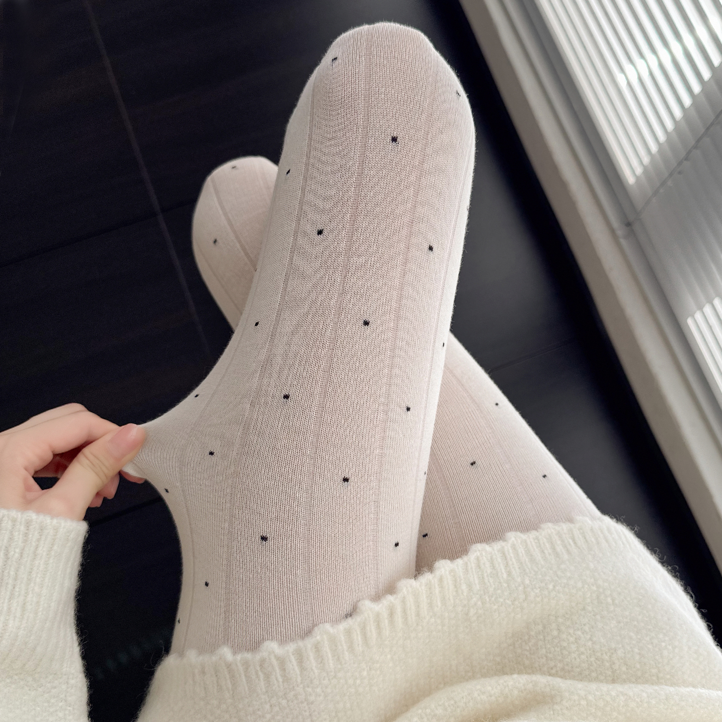 秋冬薄款微透棉质甜美打底连裤袜