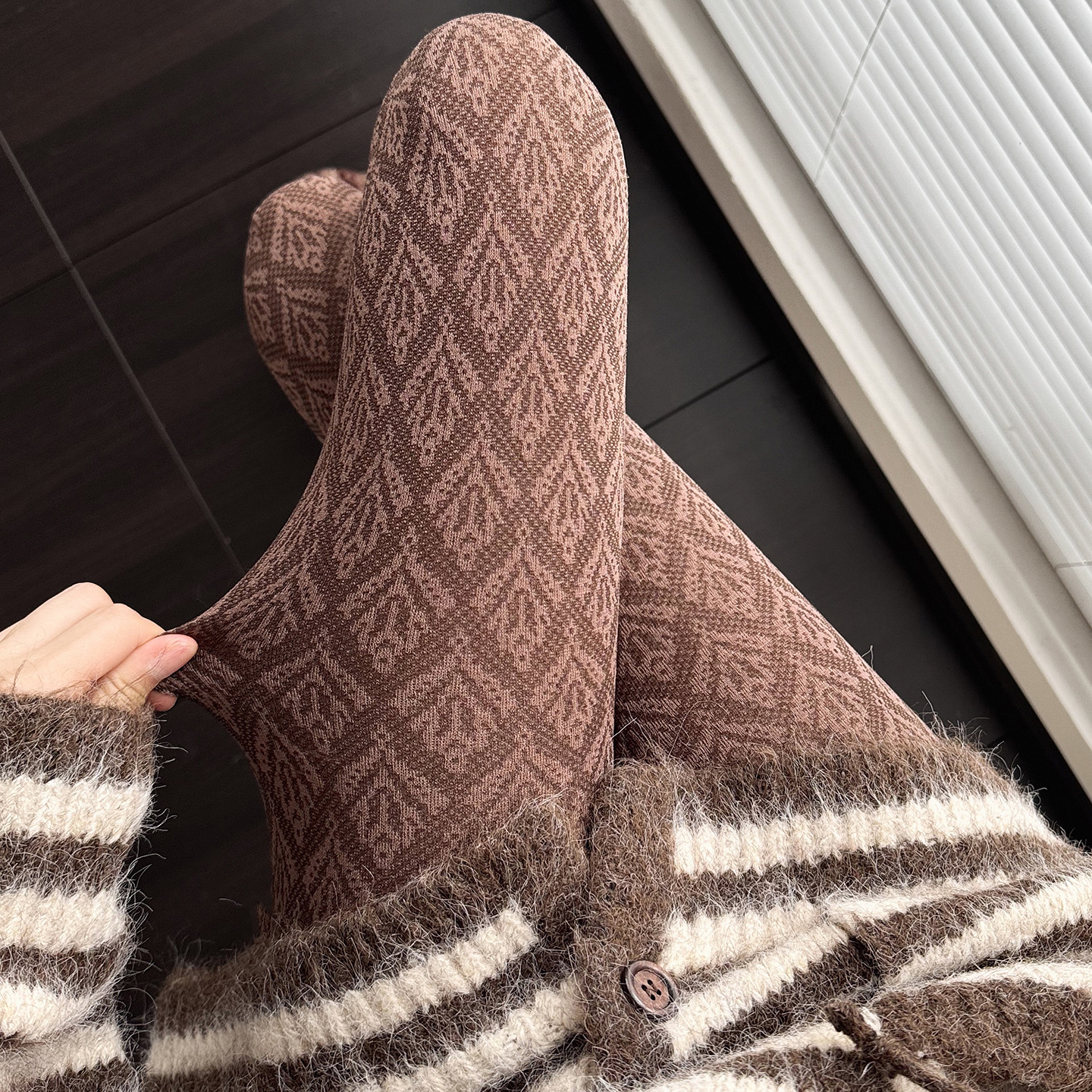 秋冬复古百搭咖啡色打底连裤袜