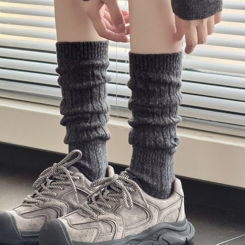 加厚格雷系深灰色小腿袜女秋冬款保暖羊毛中筒袜粗条纹咖色堆堆袜,女士内衣/男士内衣/家居服,中筒袜,淘宝优惠券,粉丝福利购,淘宝优惠卷