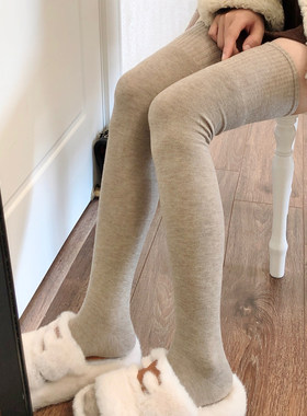 加厚保暖过膝袜女秋冬加绒长筒袜