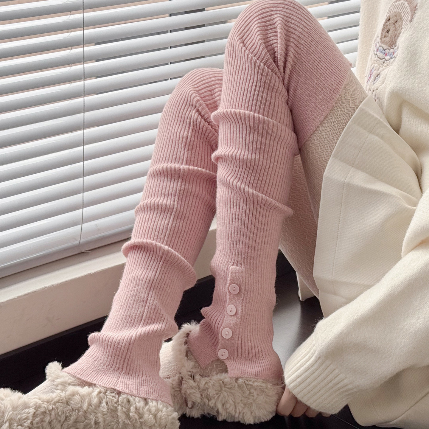 粉色袜套女过膝jk奶白色瑜伽腿套秋冬款加厚保暖羊毛烟灰色高筒袜,女士内衣/男士内衣/家居服,长筒袜,淘宝优惠券,粉丝福利购,淘宝优惠卷