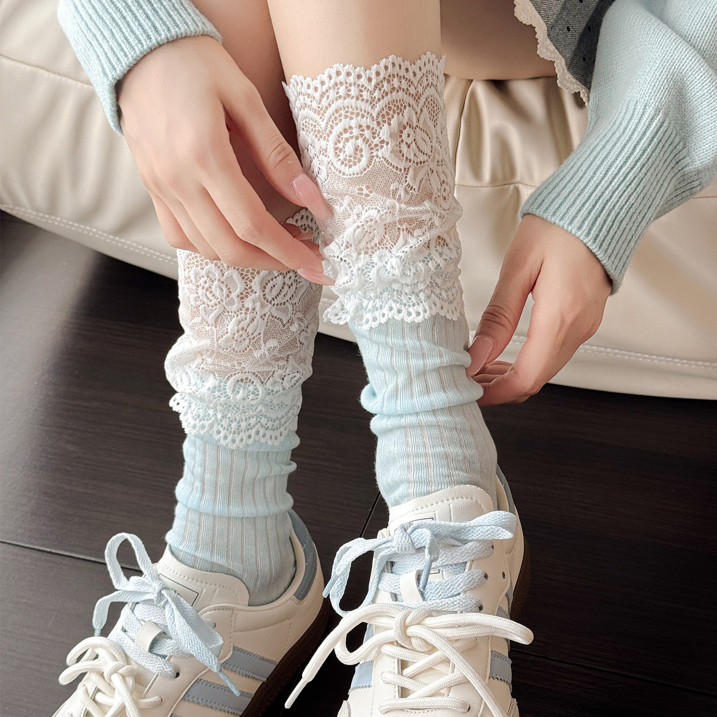 蓝色小腿袜春秋款蕾丝花边白色lolita短袜浅粉中筒袜女灰色堆堆袜,女士内衣/男士内衣/家居服,中筒袜,淘宝优惠券,粉丝福利购,淘宝优惠卷