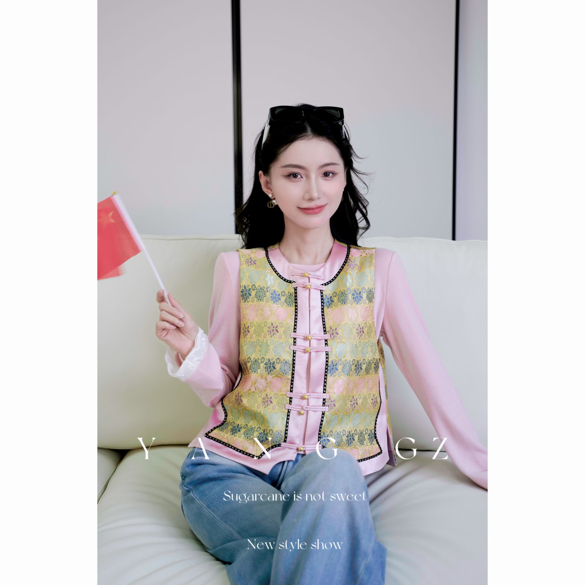 YANG GZ【步步高升】新中式龟背宝相花薄棉马甲女 GZ5153GL602554