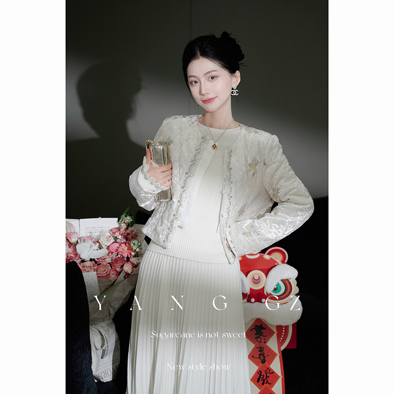 YANG GZ【璀璨星河】新中式新款秋冬季设计感丝绒短款外套上衣女,女装/女士精品,汉服上装,淘宝优惠券,粉丝福利购,淘宝优惠卷