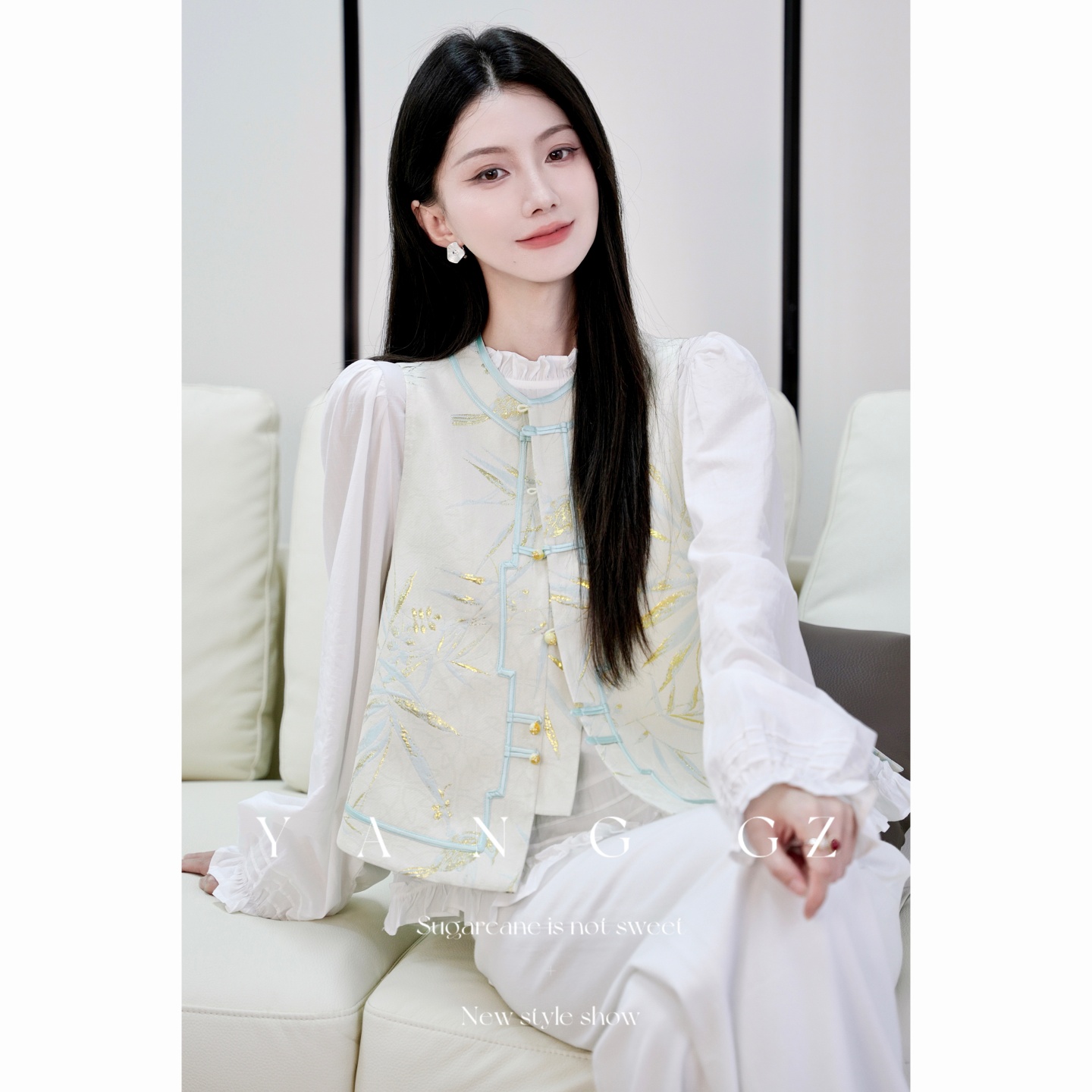 YANG GZ【节节高升】新中式清雅竹叶节节高升马甲GZ5153GL602525