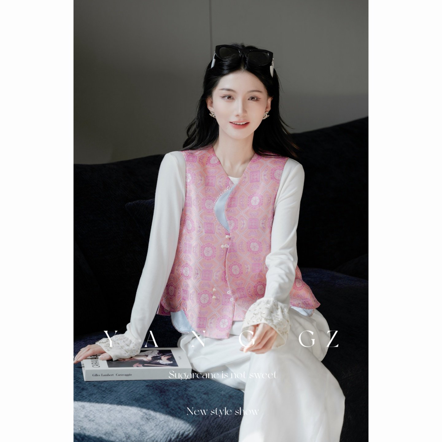 YANG GZ【绮韵华堂】新中式国风新款提花圆领开衫马甲外穿上衣女,女装/女士精品,汉服上装,淘宝优惠券,粉丝福利购,淘宝优惠卷