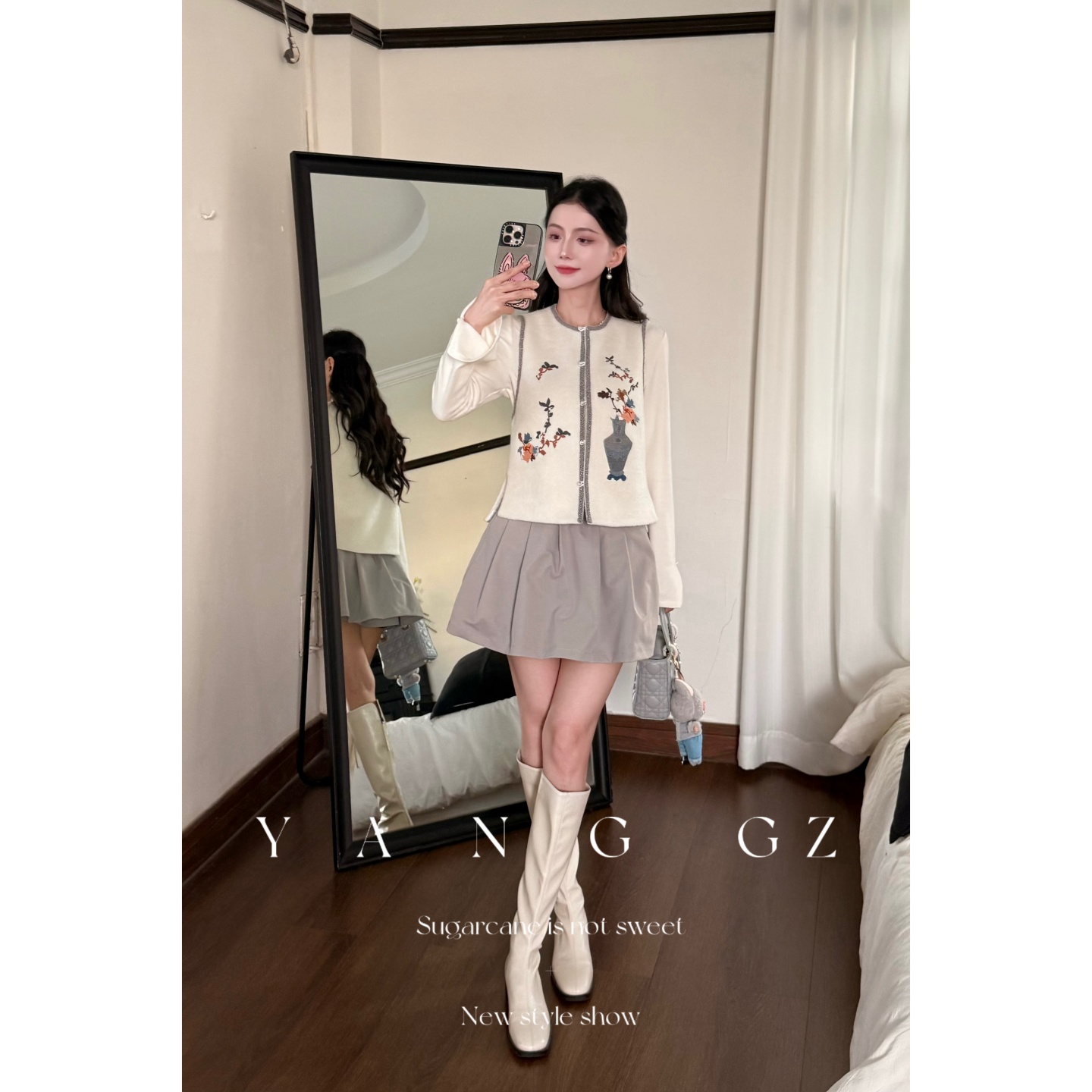 YANG GZ【四平八稳】新中式宝瓶纹羊毛混纺马甲女 GZ5153GL602588