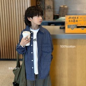 格子衬衫 凯文家童装 男童中大童韩版 新品 儿童休闲外套 春秋款