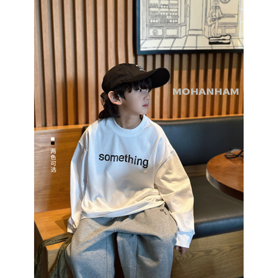 凯文家男童中大童韩版字母印花T