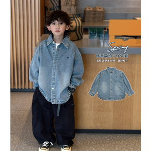 凯文家童装2025年春季新品男童中大童韩版牛仔外套儿童休闲外套