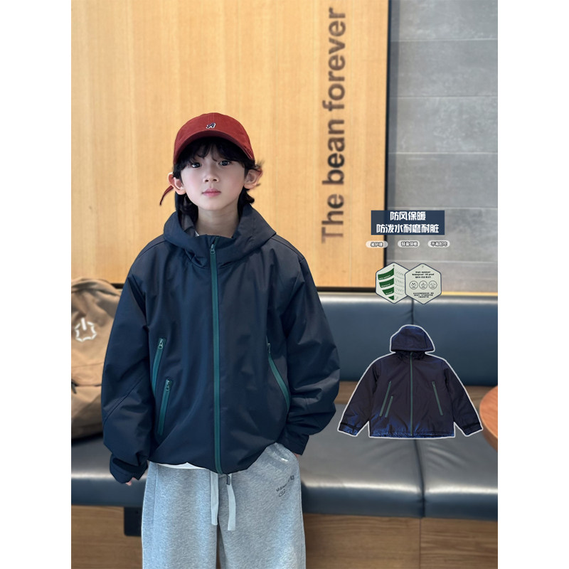 凯文家童装2025年秋冬新品男童中大童韩版连帽冲锋衣儿童夹棉外套,童装/婴儿装/亲子装,普通外套,淘宝优惠券,粉丝福利购,淘宝优惠卷