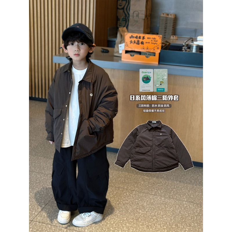 凯文家童装2025年秋冬新品男童中大童韩版宽松休闲儿童夹棉外套,童装/婴儿装/亲子装,普通外套,淘宝优惠券,粉丝福利购,淘宝优惠卷