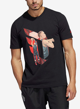 Adidas/阿迪达斯正品夏季新款男子休闲运动圆领短袖T恤HS4322