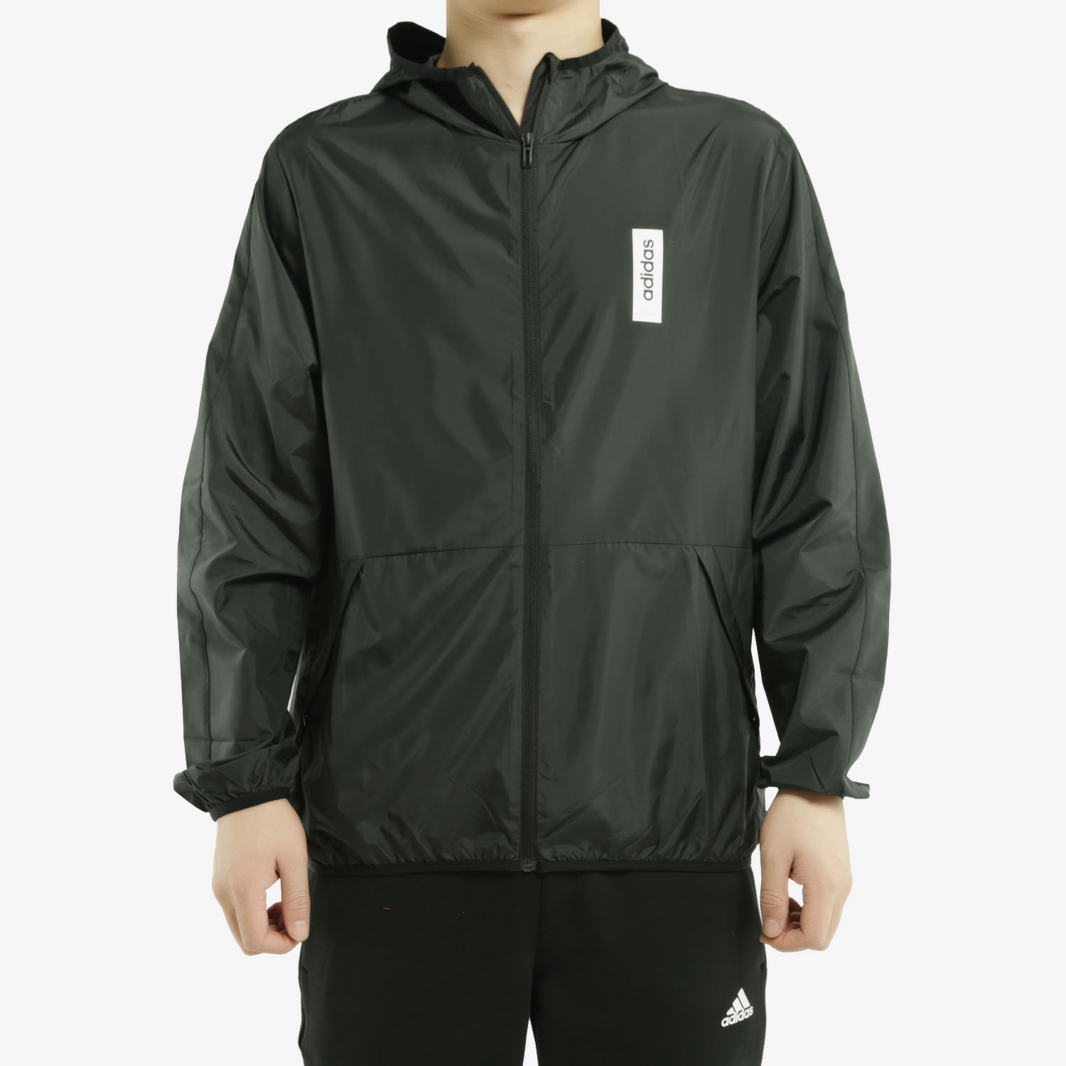 男子连帽防风梭织夹克