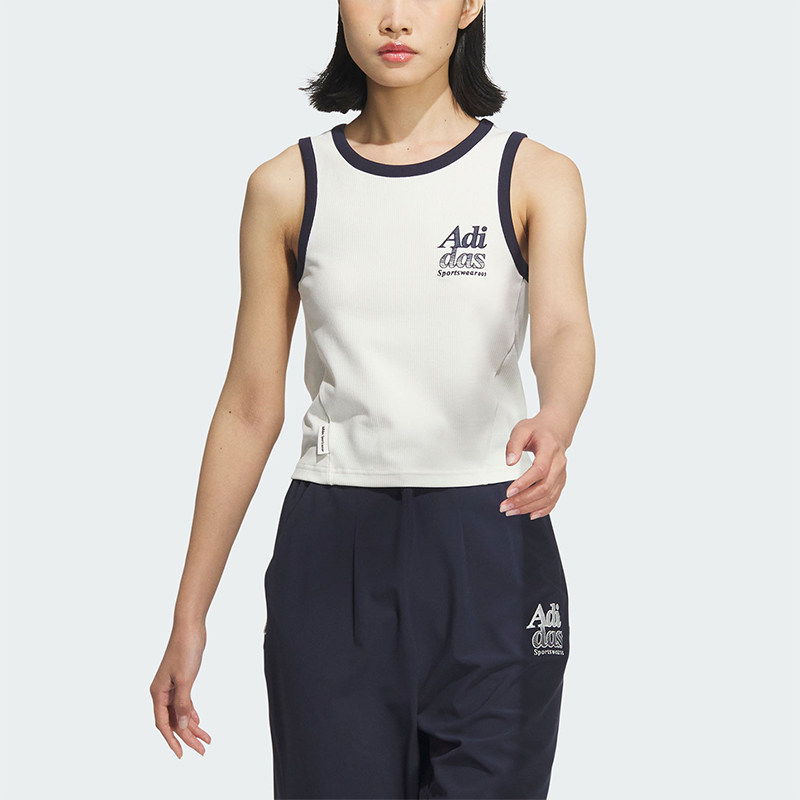 Adidas/阿迪达斯正品新款女士圆领无袖针织背心T恤JI6881