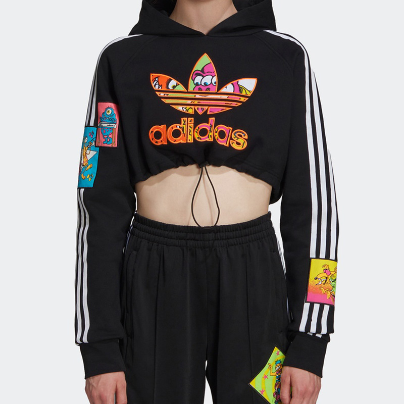 阿迪达斯正品三叶草女子印花卫衣