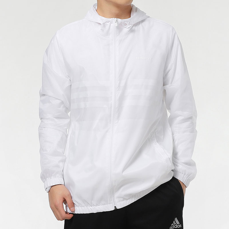 Adidas/阿迪达斯正品NEO春季新款男子白色运动服连帽外套 GP5696