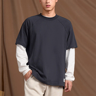 运动休闲宽松短袖 Adidas 情侣款 新款 T恤IS7490 阿迪达斯正品