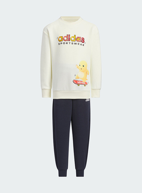 Adidas/阿迪达斯正品奶龙联名款儿童运动休闲长袖套装JF1371