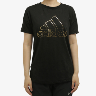 新款 夏季 女子休闲圆领透气运动T恤FT2896 阿迪达斯正品 Adidas