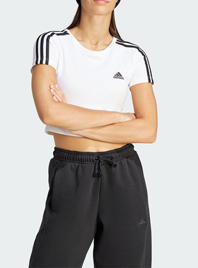Adidas/阿迪达斯正品W 3S BABY T 女士短款舒适运动短袖T恤IR6112