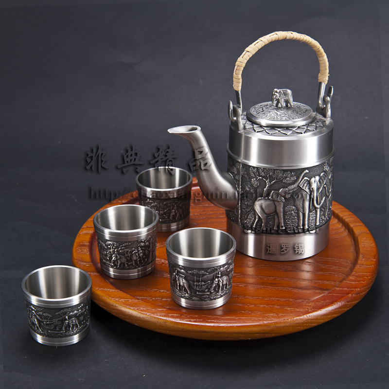 泰國進口錫器暹羅錫茶具套裝商務生日會議奢華工藝品