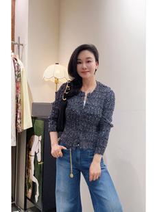 安西娅 流苏显瘦外套 圆领针织开衫