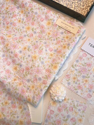 TENGWEI唯美韩系碎花剪花全棉衣服发圈手工连衣裙装饰纯棉面料