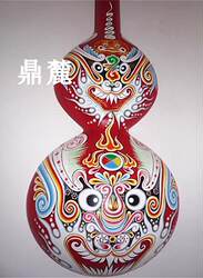 定制品 宝鸡民间工艺品 马勺葫芦脸谱 高1.45米酒店饭店装饰挂件
