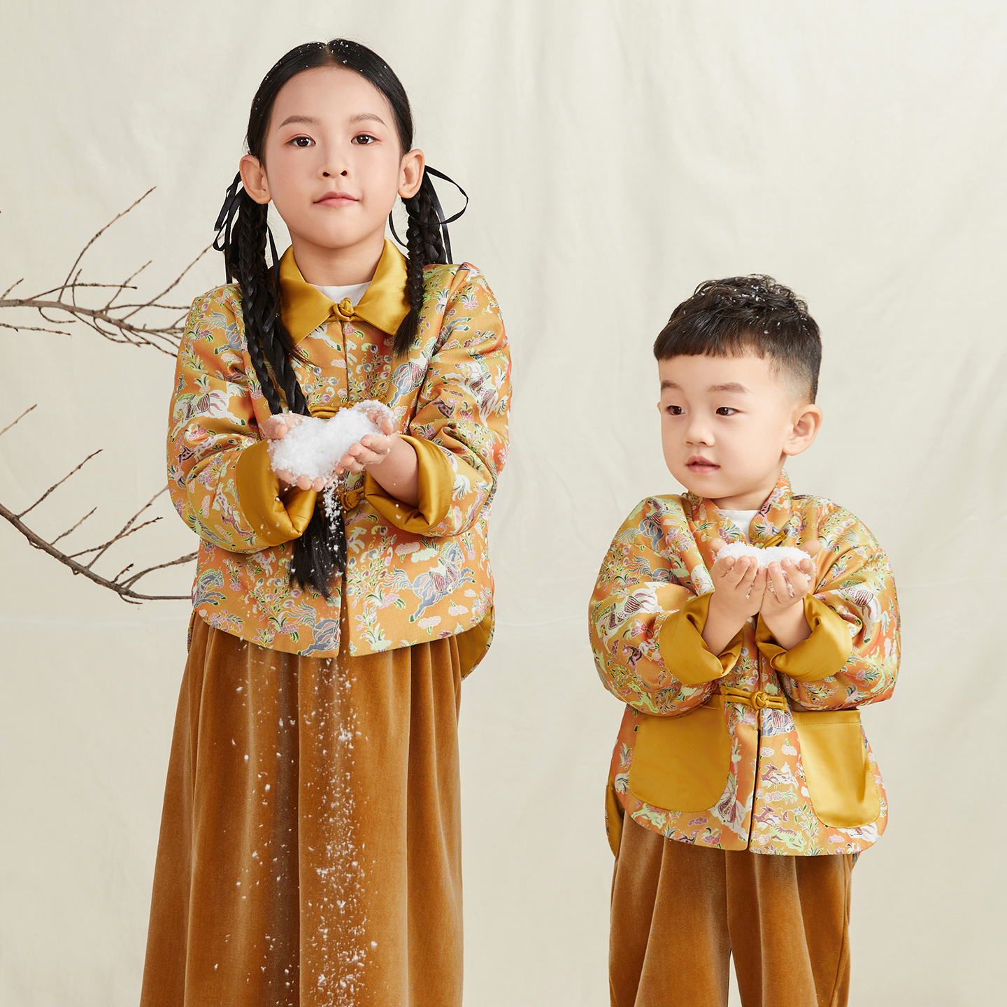 秋冬新年棉服拜年服男女童国潮