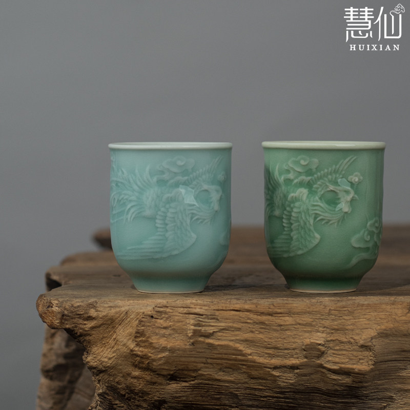 龙泉慧仙青瓷凤凰闻香杯大号品茗杯单杯主人杯高档陶瓷茶杯茶盏男,餐饮具,茶杯,淘宝优惠券,粉丝福利购,淘宝优惠卷
