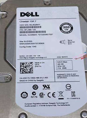 DELL 300GB 15K.7 SAS 3.5寸服务器硬盘 ST330065 0F617N现货可测