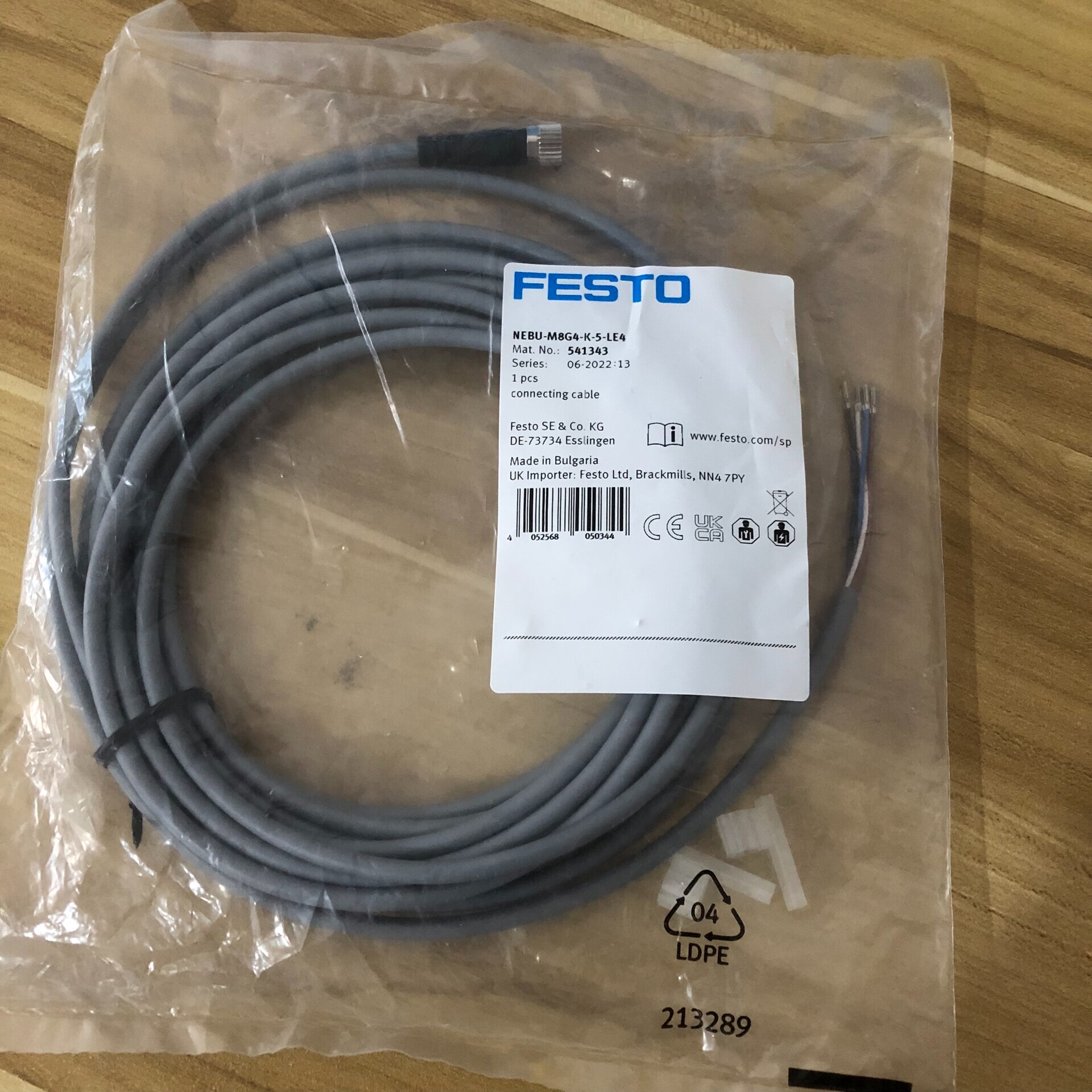 FESTO费斯托连接线 MEBU-M8G4-K-5-LE4