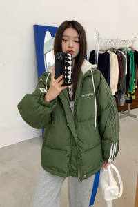 【现货 】卫衣帽运动短款白鸭绒羽绒服面包服288A-993-P185 控288图片