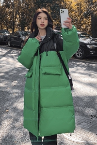现货有买家秀白鸭绒羽绒服中长款面包服288A-989
