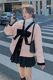档口现货90白鸭绒蝴蝶结短款羽绒服外套288A-925，女装羽绒服，浙宝095(原288A)