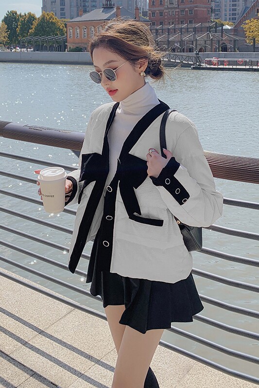 【档口现货】90白鸭绒蝴蝶结短款羽绒服外套288A-925-P275-K398,女装羽绒服,浙宝095(原288A)