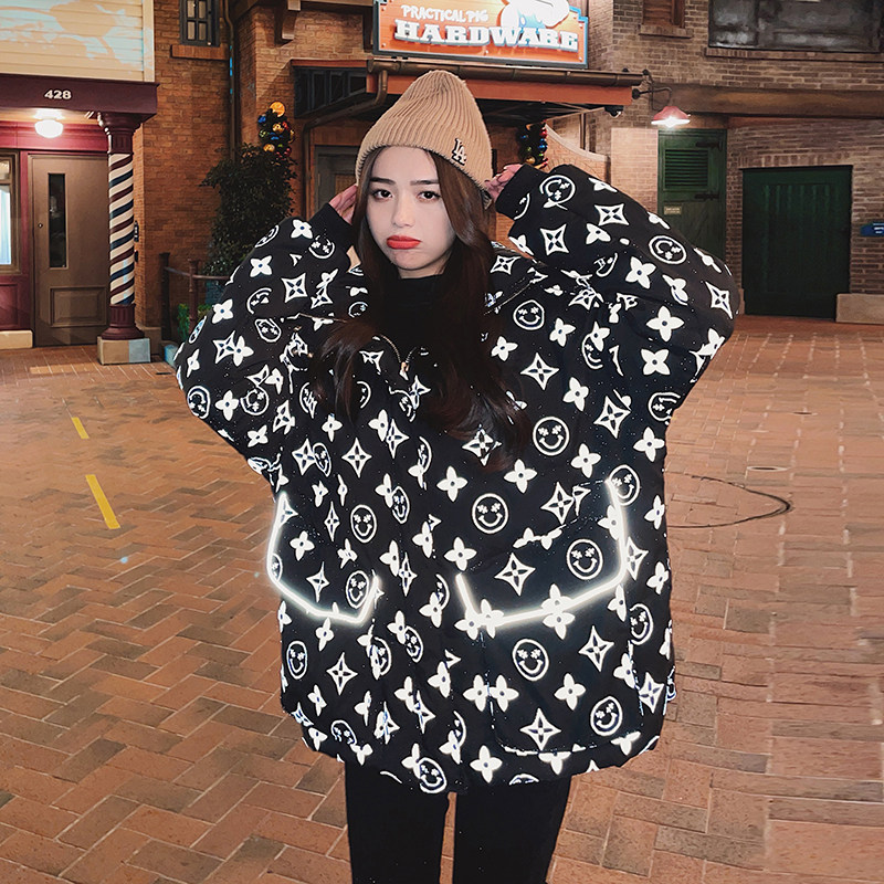 【已出货】大潮牌光感印花面包服棉衣棉服女288A-196-P135控198，女装棉衣/棉服，浙宝095(原288A)