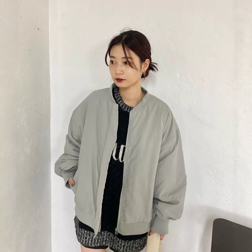 清 日系KAS立领螺纹拼接夹棉工装风休闲MA1防泼水夹克棉衣外套