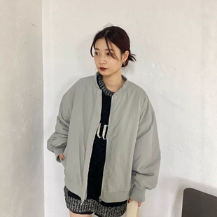 清 日系KAS立领螺纹拼接夹棉工装风休闲MA1防泼水夹克棉衣外套