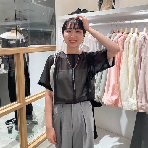 清 夏季日系MY前后2WAY透视薄款甜美珠光短款宽松罩衫小开衫外套