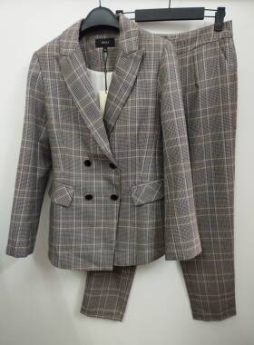 IDOLE奕多 OL通勤气质休闲复古英伦风修身西装外套+小脚裤 S/M码