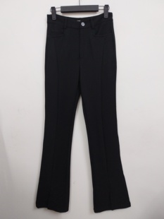 长裤 时尚 前开叉微喇叭 微弹力 AIKE爱客 S码 百搭显瘦微喇休闲裤