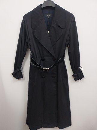 IDOLE奕多 高级感法式双排扣收腰纯色中长款薄风衣外套 S/L/XL码