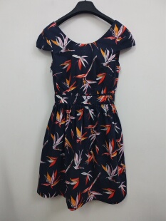 ONLY 小个子纯棉印花收腰显瘦减龄女装连衣裙 XS码