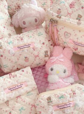 QueenJ Studio 复古甜心手作包大容量化妆包单肩背包购物袋化妆包