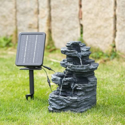 太阳能流水循环假山摆件(免插电)