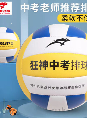 中考教学训练狂神排球5号NL8515发泡PVC革蓝白黄色中小学生五号