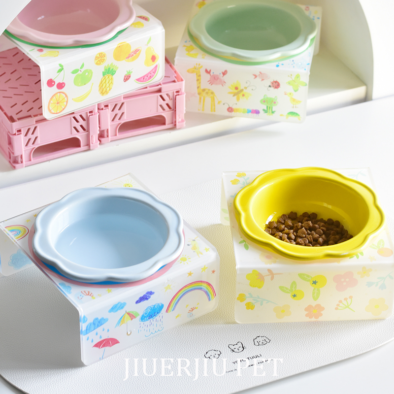 猫碗护颈陶瓷碗狗狗餐碗