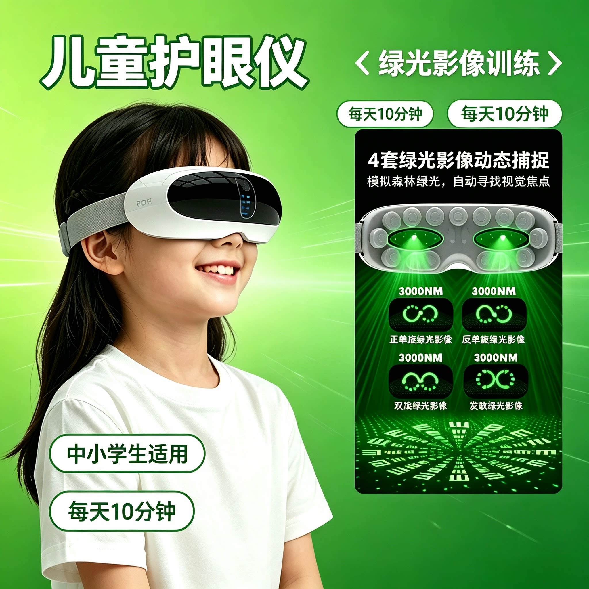 学生儿童护眼仪眼部眼睛按摩器光仪智能润眼罩贝茨视力眼保仪